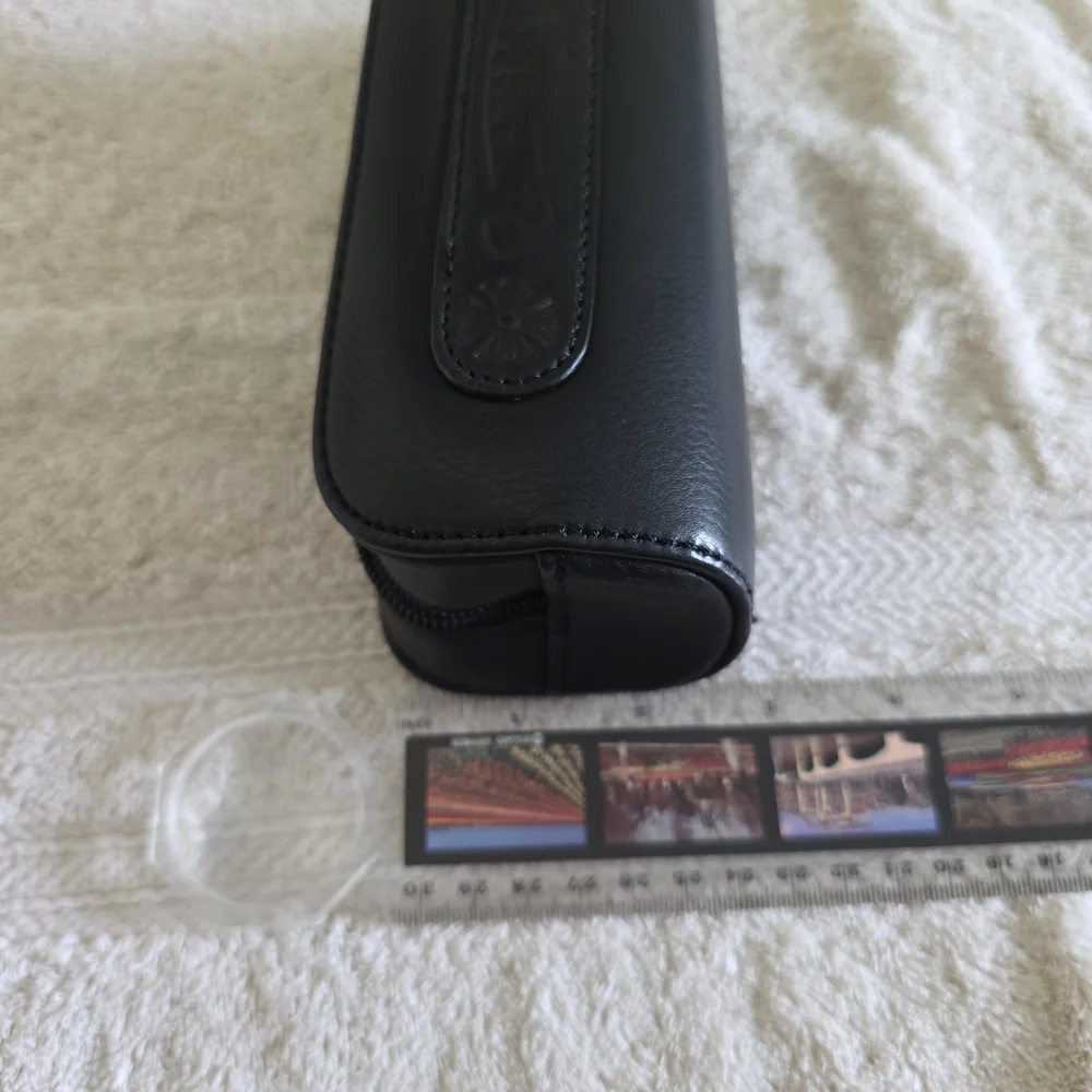Chrome Hearts Black Leather Eyewear Case w Embossed Cross – Authentic